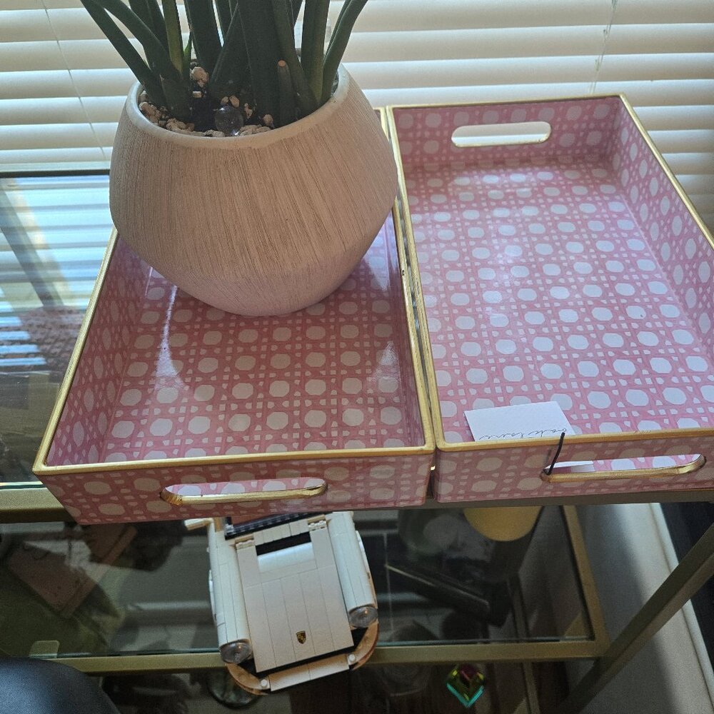 Pink Cane Vanity Tray